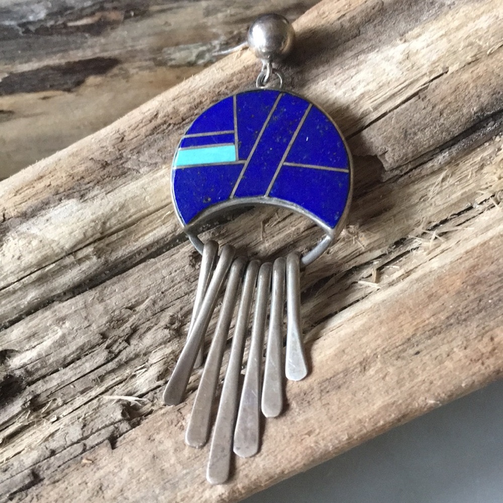 Zora Joe & Calvin Begay Navajo Vintage Native American Earrings - Picture 12 of 13